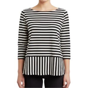 Madewell (1937) Blue and White Striped Long Sleeve Top